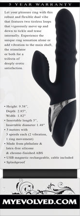 Ring It Home Dual Vibe Rechargeable Wireless Vibrator Black VIBRATORS-RABBIT